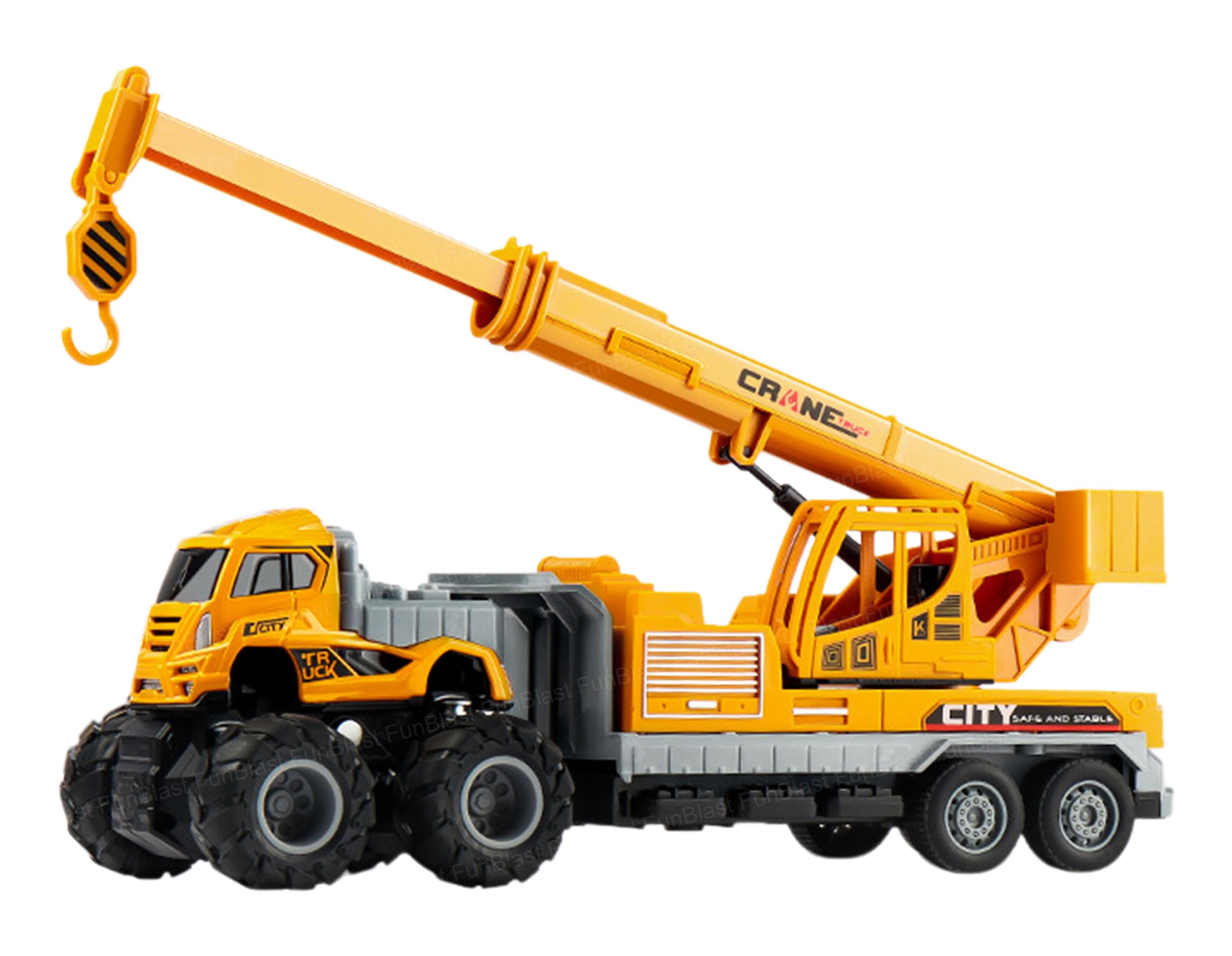 FunBlast Friction Powered Crane Toy Truck – 1:43 Scaled Model Metal Engine Truck Toys, Vehicle for Kids with Rotating Boom & Hook, Engineering Toy for Boys (Multicolor)-image-43