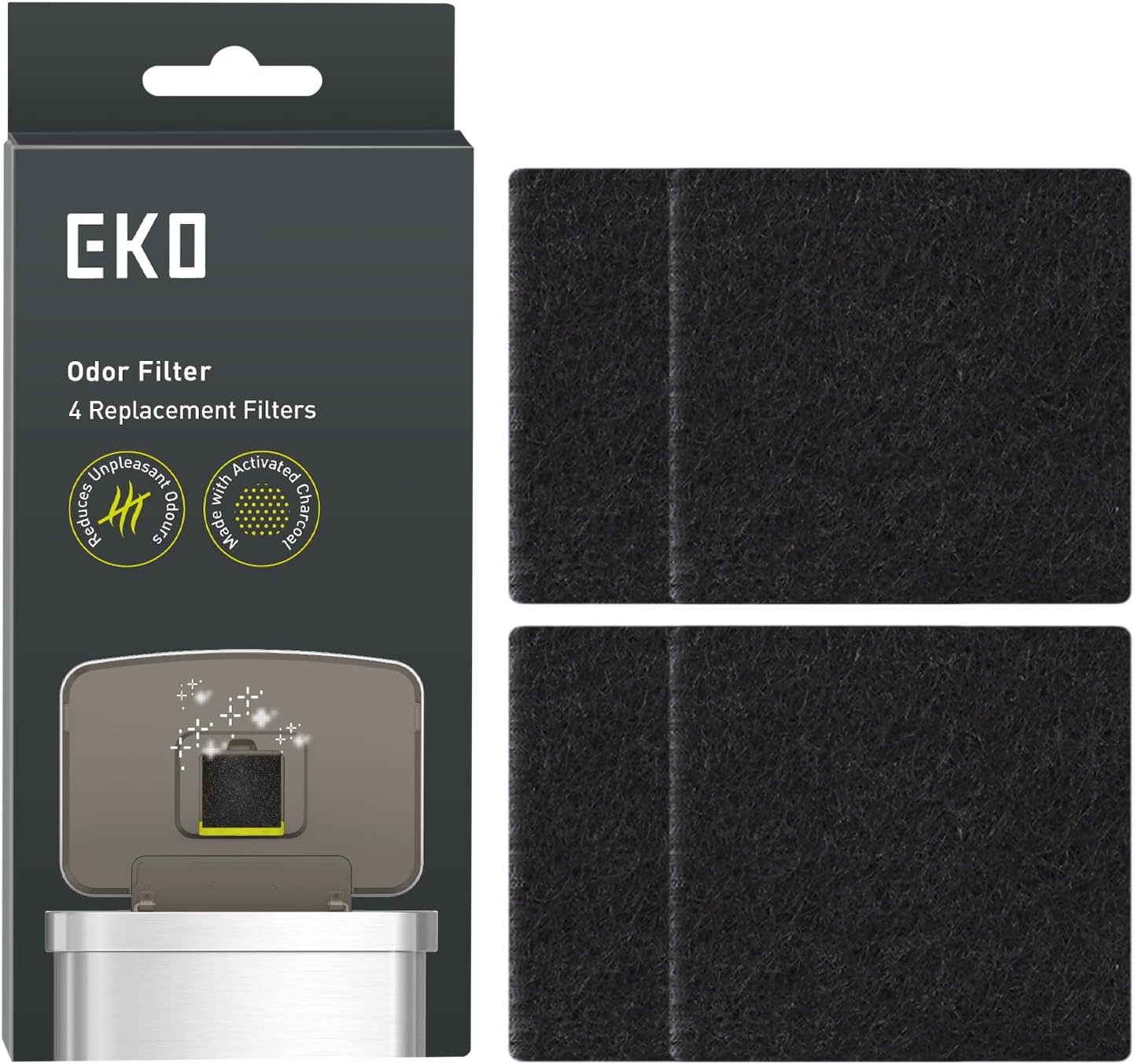 EKO Trash Can Odor Filter Refills for Trash Can and Compost