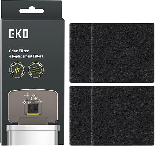 EKO Recambios de filtro de olor para bote de basura y contenedor de compost, desodorante de carbón activado, fuerte absorbente de olores de carbón,