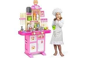 TEMI Kids Kitchen Set Toy: Premium Interactive Pretend Kitchen Appliances Playset with...