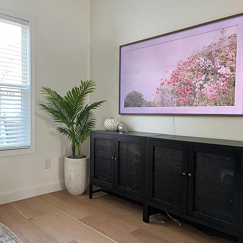 Miniatura 6 de Aveyas Palmera artificial de 4 pies para decoración del hogar, planta sintética de seda sintética tropical Kentia Areca con maceta para interiores y