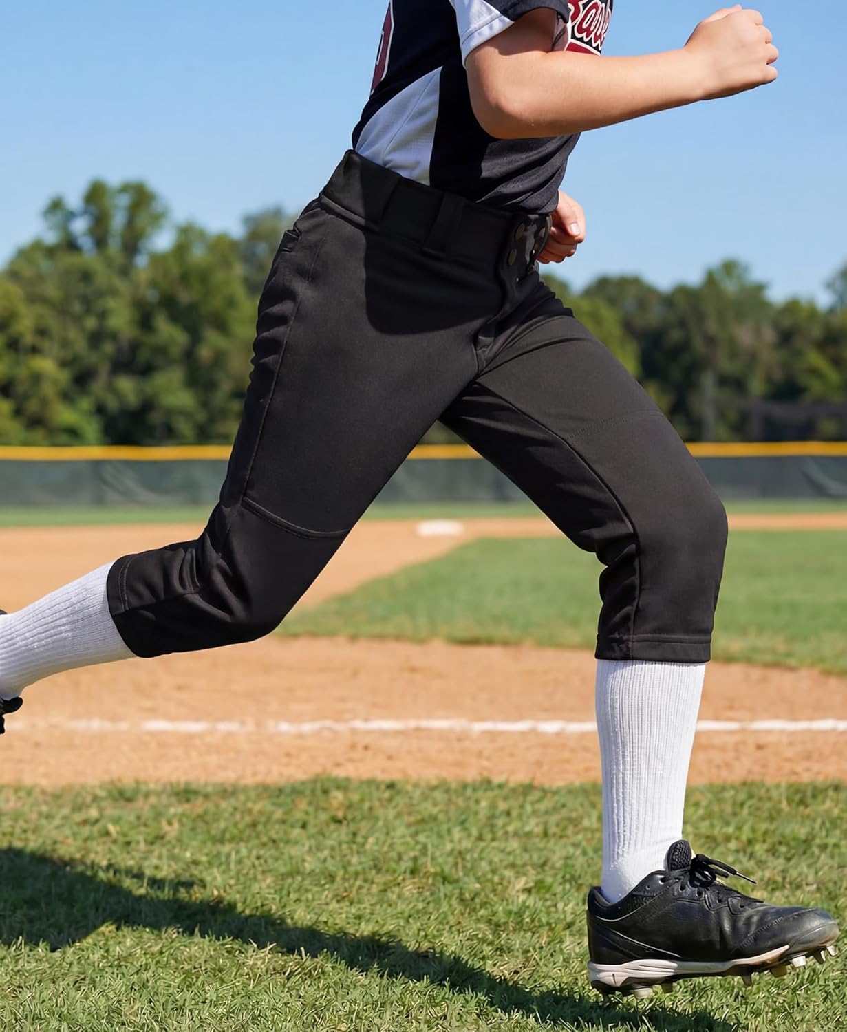 Stelle Girls Softball Pants Kids Baseball Knickers Knee-High Pants with Pockets for Youth Boys Tee Ball & Fastpitch Style - Image 2