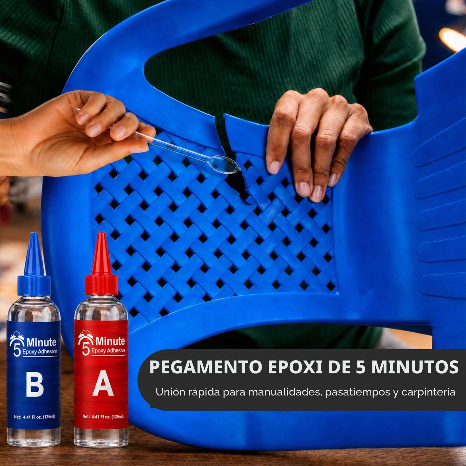 Pegamento Epoxi 2 Componentes, 250ml Pegamento Resina Epoxi Extra Fuerte Transparente para Reparación Rapida, Adhesivo epoxi 5 Minutos para Reparar Cerámica, Madera, Metal, Baldosas, Plastico
