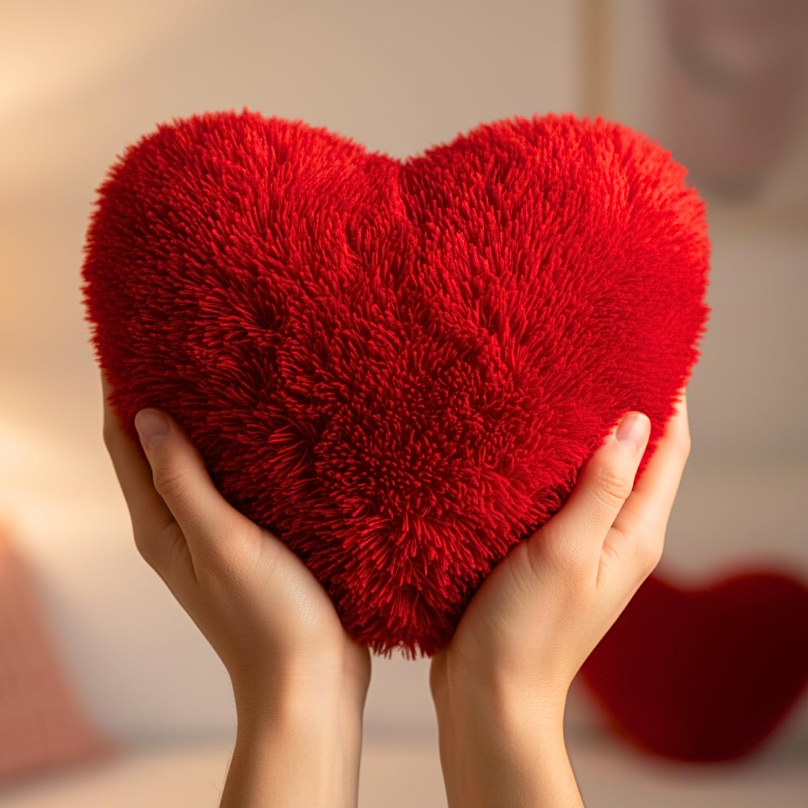 Tickles Love Heart Cushion Soft Stuffed Plush Toy Gifts for Boys & Girls Wedding Anniversary Birthday Valentine's Day (Size: 25 cm Color: Red)