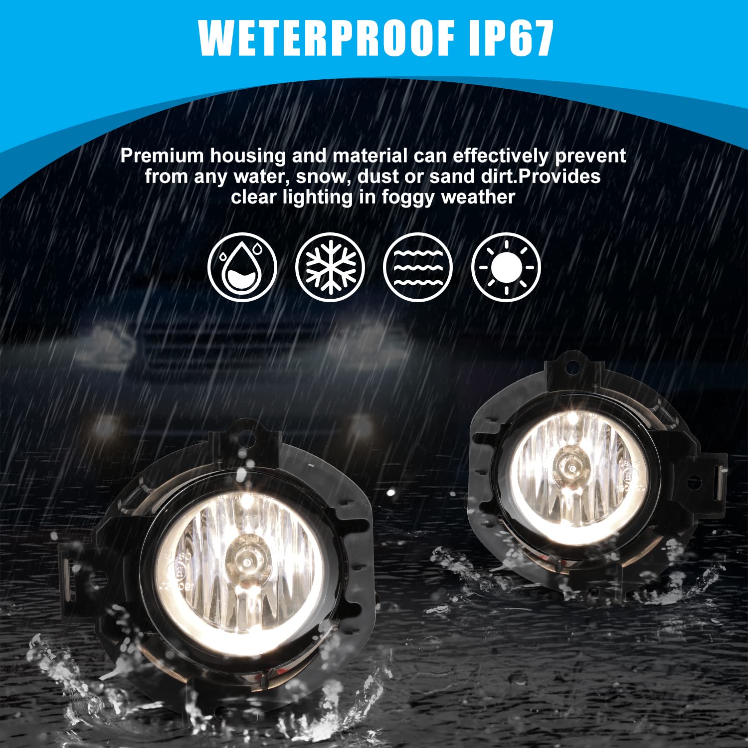 CPW Fog Lights Compatible with [2006 2007 2008 Toyota RAV4] Clear Lens Bumper Driving Fog Lights Pair + Wiring + Switch Kit