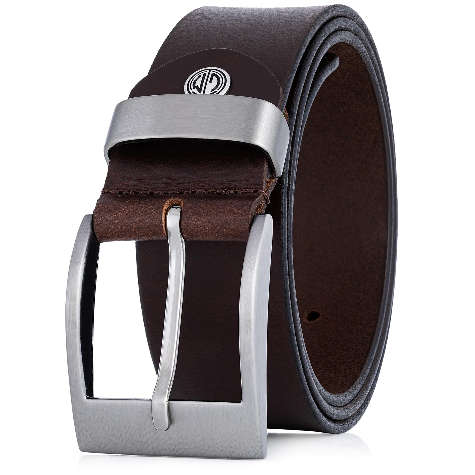Lindenmann Men's Dunkelbraun Leather Belt/ Belt, Full Grain Leather Belt Xxl, Buffalo Leather, Dark Brown, Größe/Size:125
