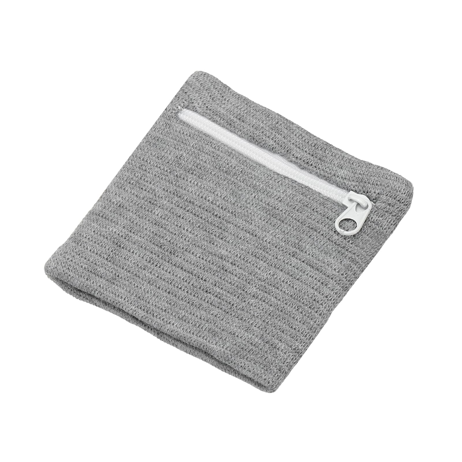 YELARXI Wrist Wallet Wristband with Zipper, Cotton Wrist SweatBands Sports Absorb Sweat Wristbands Pouch Breathable Band & Gray -Fitting for Storage Key Card/Running/Basketball