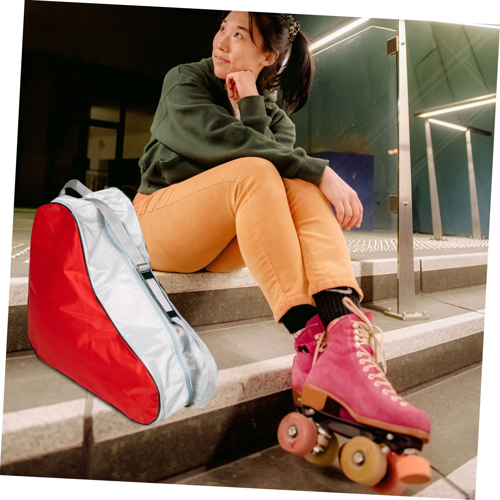 Borsa Porta Pattini Roller 3 Pezzi in Poliestere per Uso Esterno | Pattini da Ghiaccio e Roller Skates, Design Semplice e Look alla Moda, Formato Grande