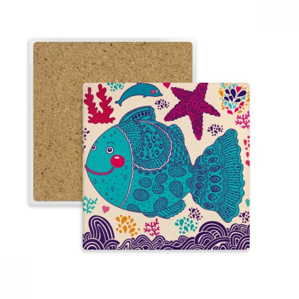 Coaster en pierre absorbante poisson de mer pour vos apéritifs en terrasse