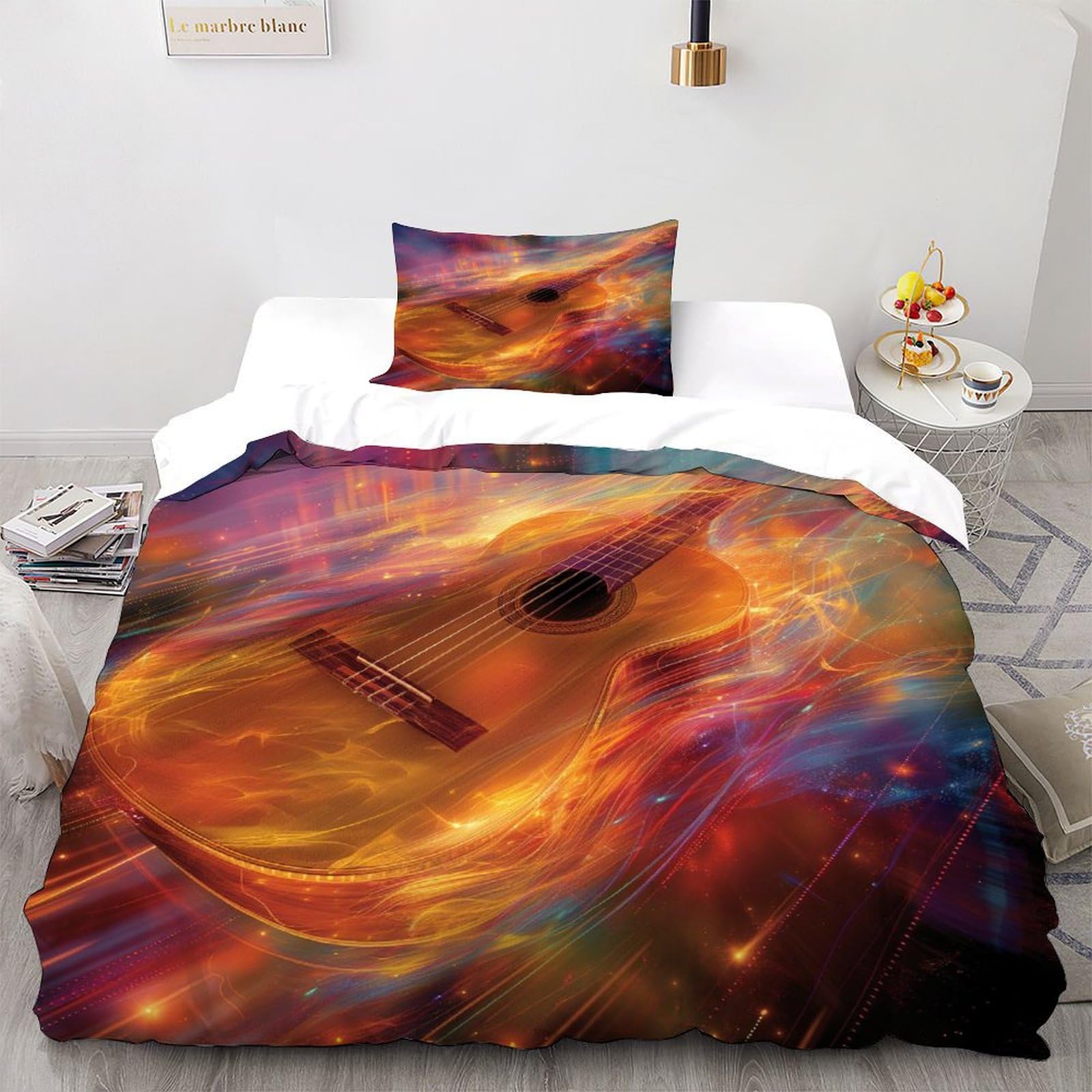Housse de couette musique pour chambre ado parure lit Starry Night