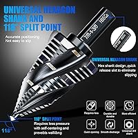 Vista 3 de Juego de brocas de paso con cuatro ranuras en espiral M35 de 1/4" a 1-3/8