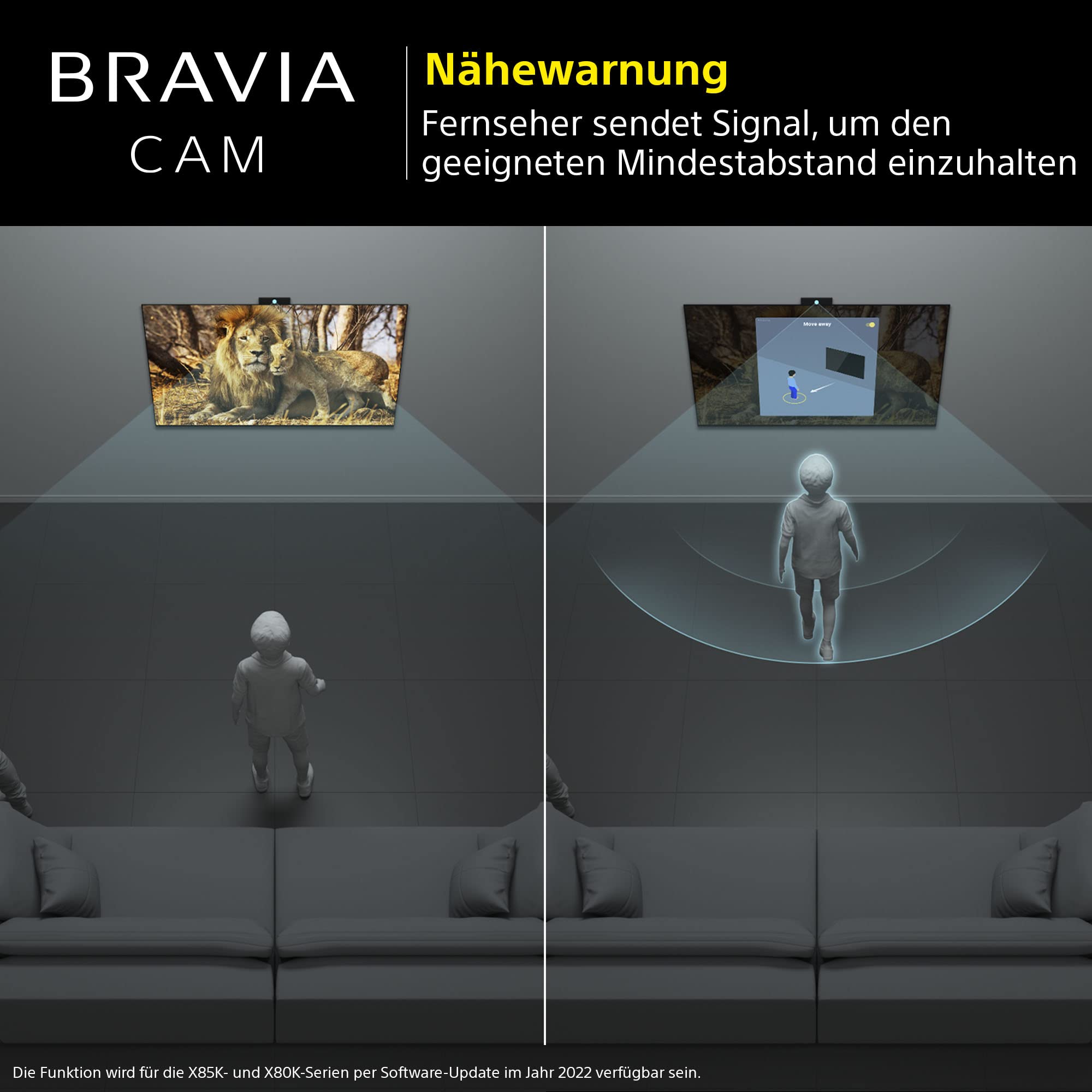 Sony BRAVIA CAM CMU-BC1 - TV-Zubehör für 2022 BRAVIA XR und X1 Web Cam USB-Anschluss schwarz