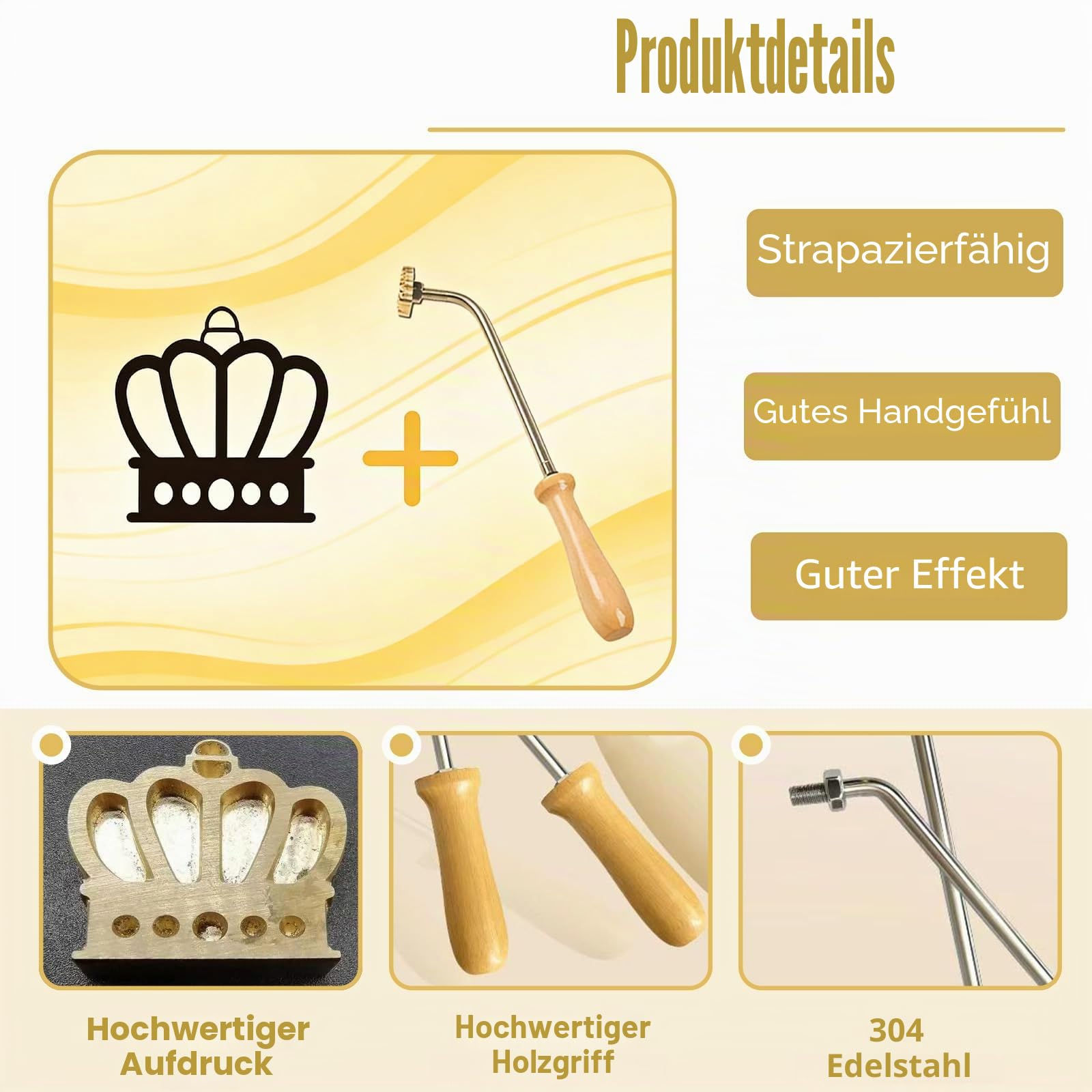 Personalisiertes Brandeisen für Hamburger, Brennen aus Messing, für Steaks und Hamburger, professionelles Grillwerkzeug, Kuchenstempel, für Köche zu Hause und Lebensmittel-Lkw