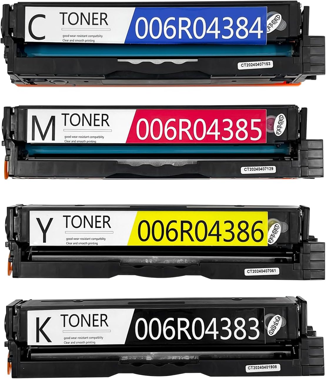 C230/C235 Toner Cartridges (4-Pack, 1BK/1C/1M/1Y) Replacement High Capacity 2500 Pages for Xerox C230 C235 Printer 006R04383 006R04384 006R04385 006R04386 (Without Chip)