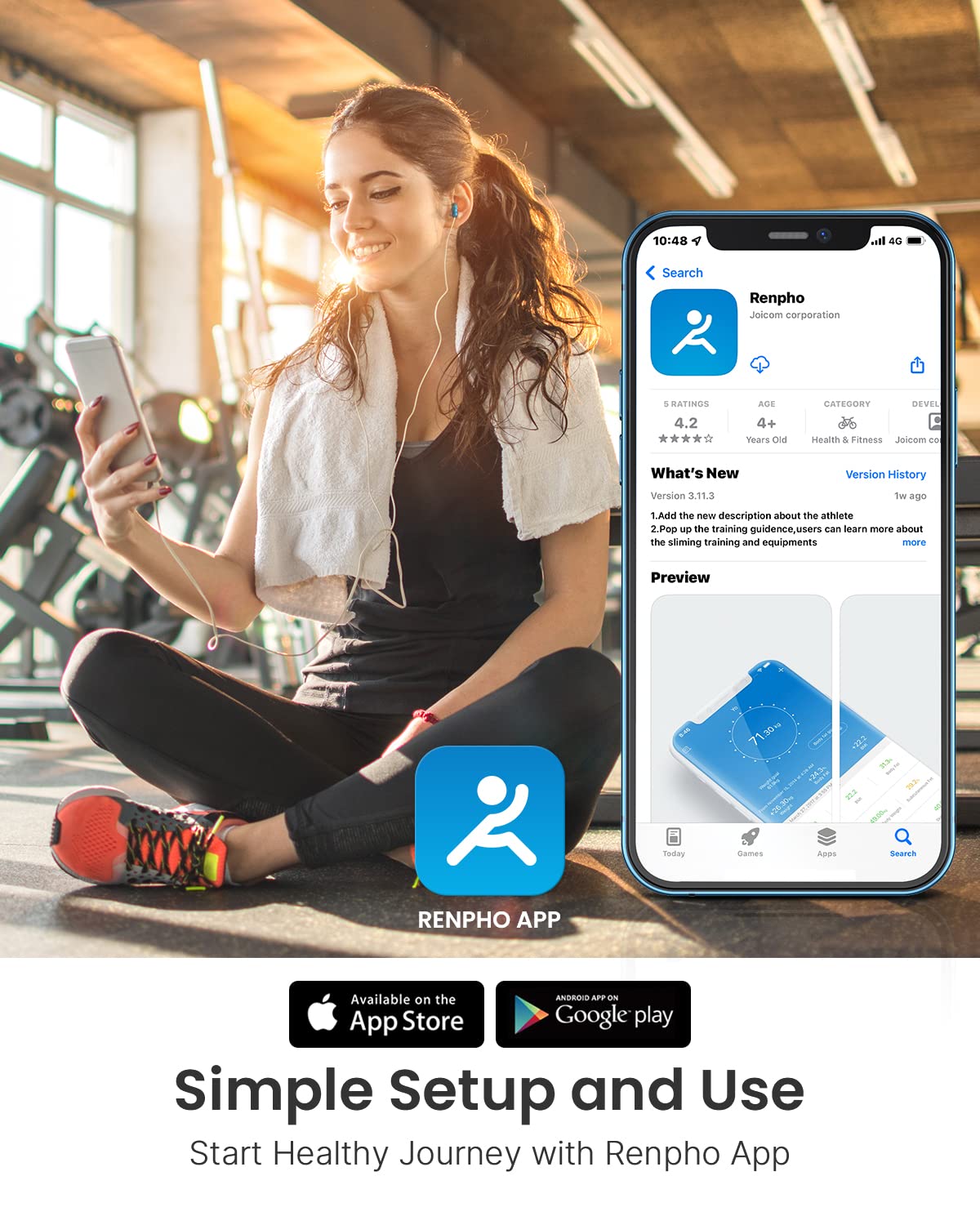 Buy RENPHO Smart Digital WiFi Bluetooth Scale, Portable Bathroom Body
