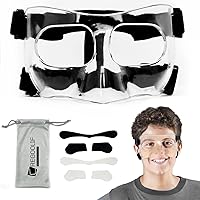Vista 9 de Protector de nariz para nariz rota, máscaras protectoras para baloncesto y deportes de fútbol, máscara facial ajustable con acolchado de espuma