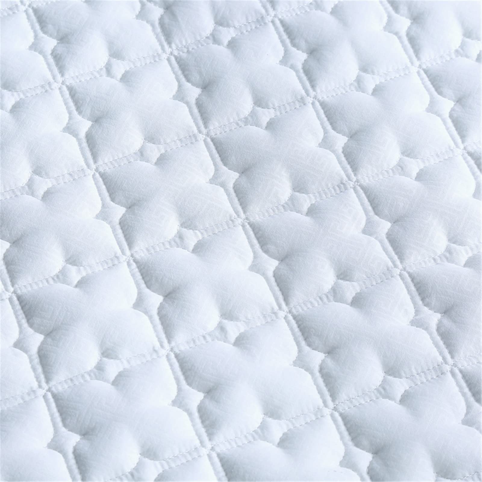 Protector Colchón, Protector de colchón Acolchado con Triple Relleno, Funda Colchon de Rizo Transpirable y Hipoalergénico, Antiácaros (Blanco,Thin 200x220cm)