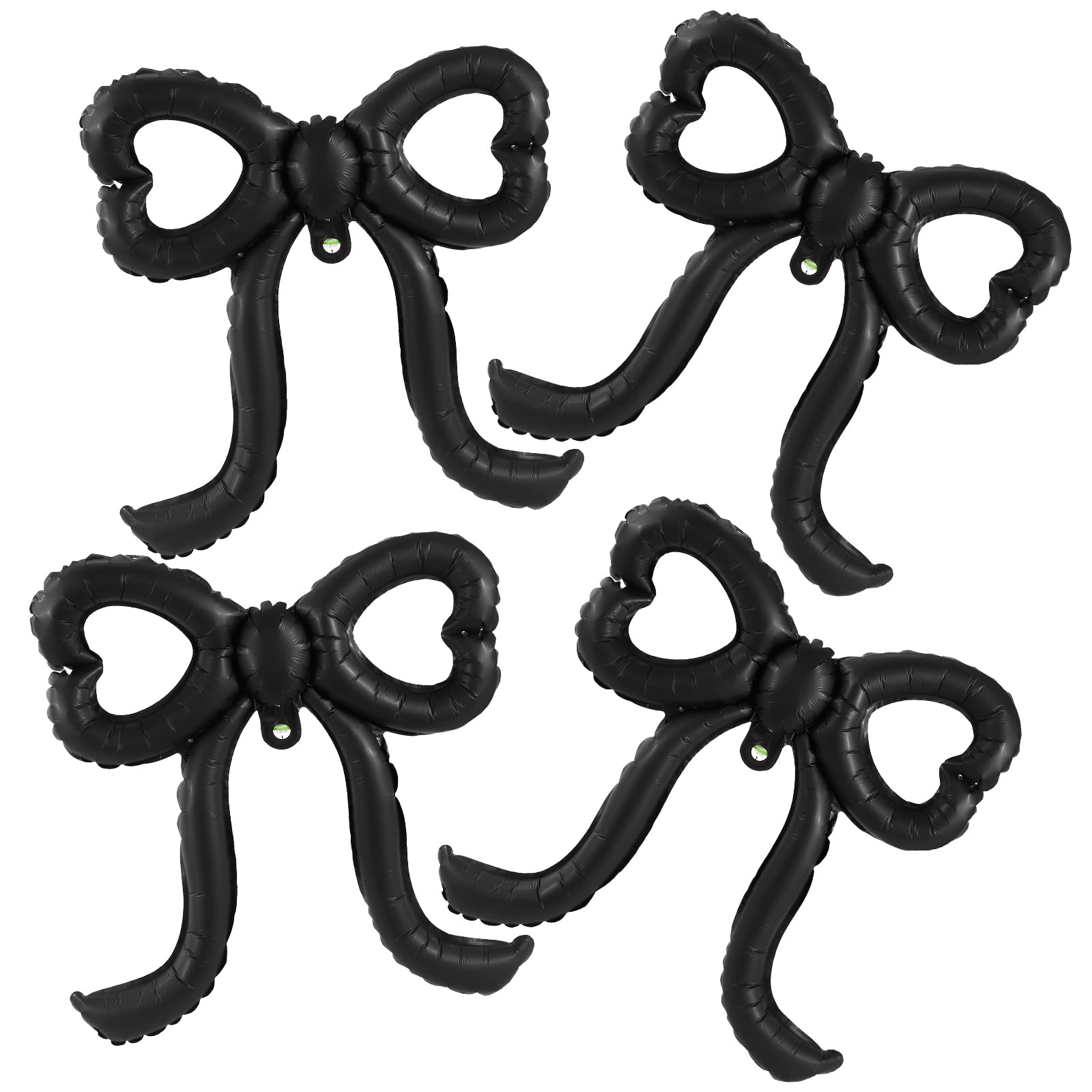 4pcs Bow Balloons, Funny Bow Balloons Decorations Birthday Themed Party Decorations Supplies for Birthday Bridal Shower Bachelorette Party (Black)
