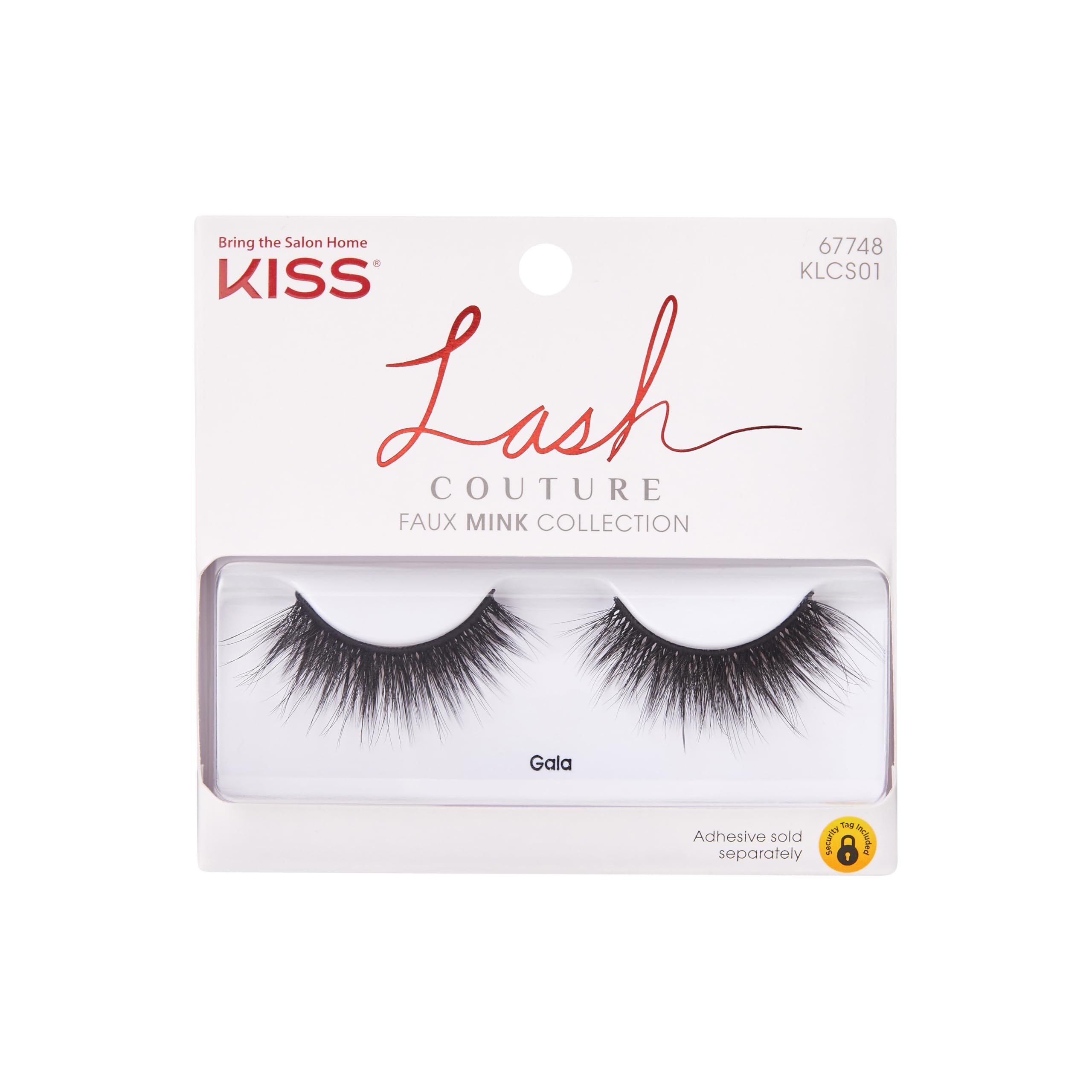 KISS Lash Couture Faux Mink Collection False Eyelashes, ‘Gala’, 12mm, Easy to Apply, Reusable, Vegan & Cruelty free, No Damage To Natural Lashes, 1