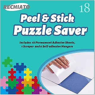 Preserve 3 X 1000 Puzzle Glue Sheets, 18 Sheets Puzzle Saver Peel and Stick, Puzzle Saver Sheets No Stress & No Mess, Puzzle Sticker Sheets Preserve Your Puzzle, Work Better with Puzzle Frame