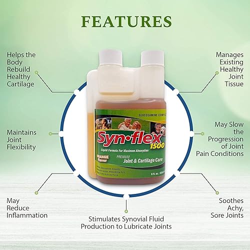 Miniatura 4 de 1500 mg de glucosamina líquida y condroitina – Fórmula de alta concentración de absorción rápida sabor naranja ayuda a apoyar la salud de las