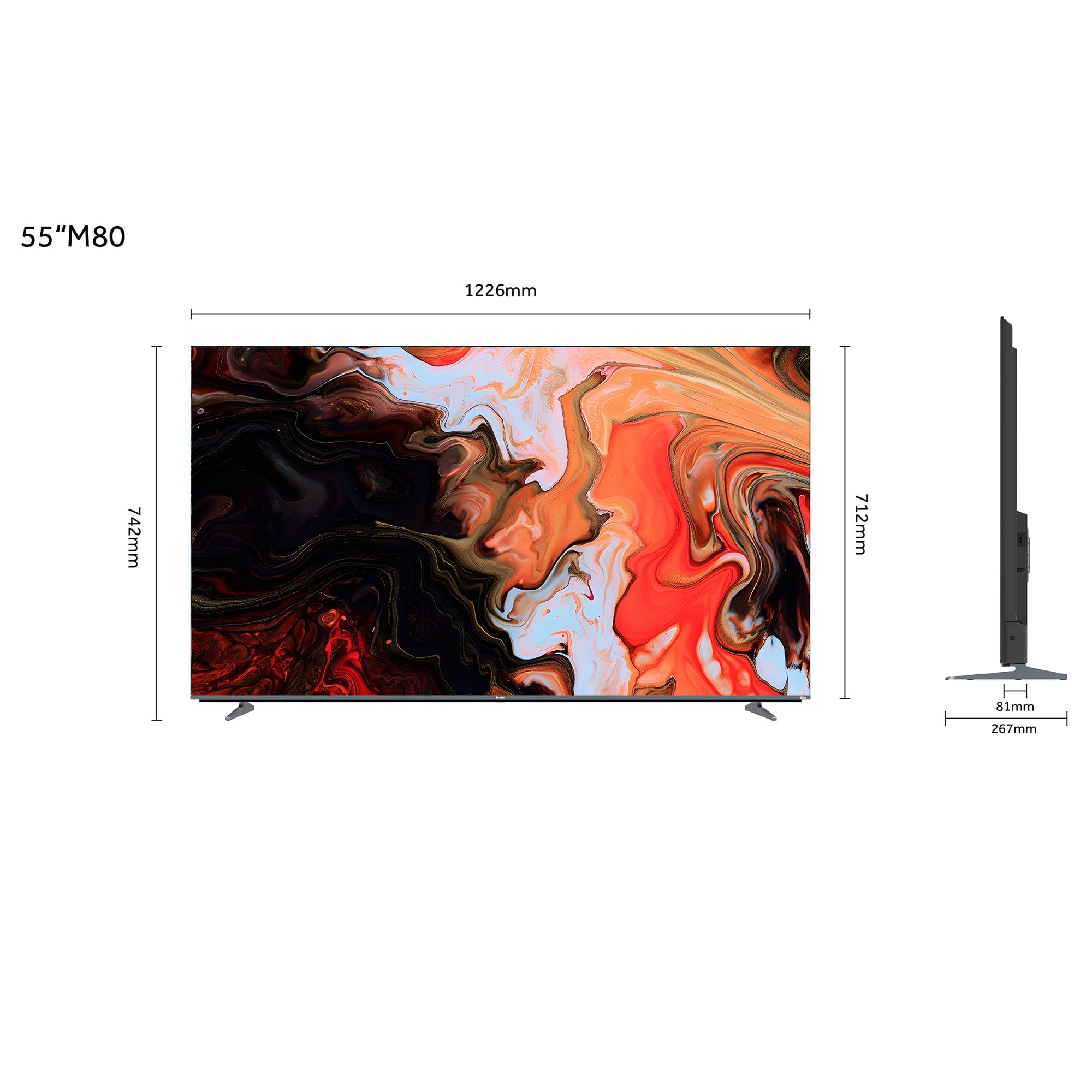 Haier 55" QD MiniLED 4K UHD Smart TV H55M80FUX Google TV Dolby Atmos HDR10 Bluetooth 5.2