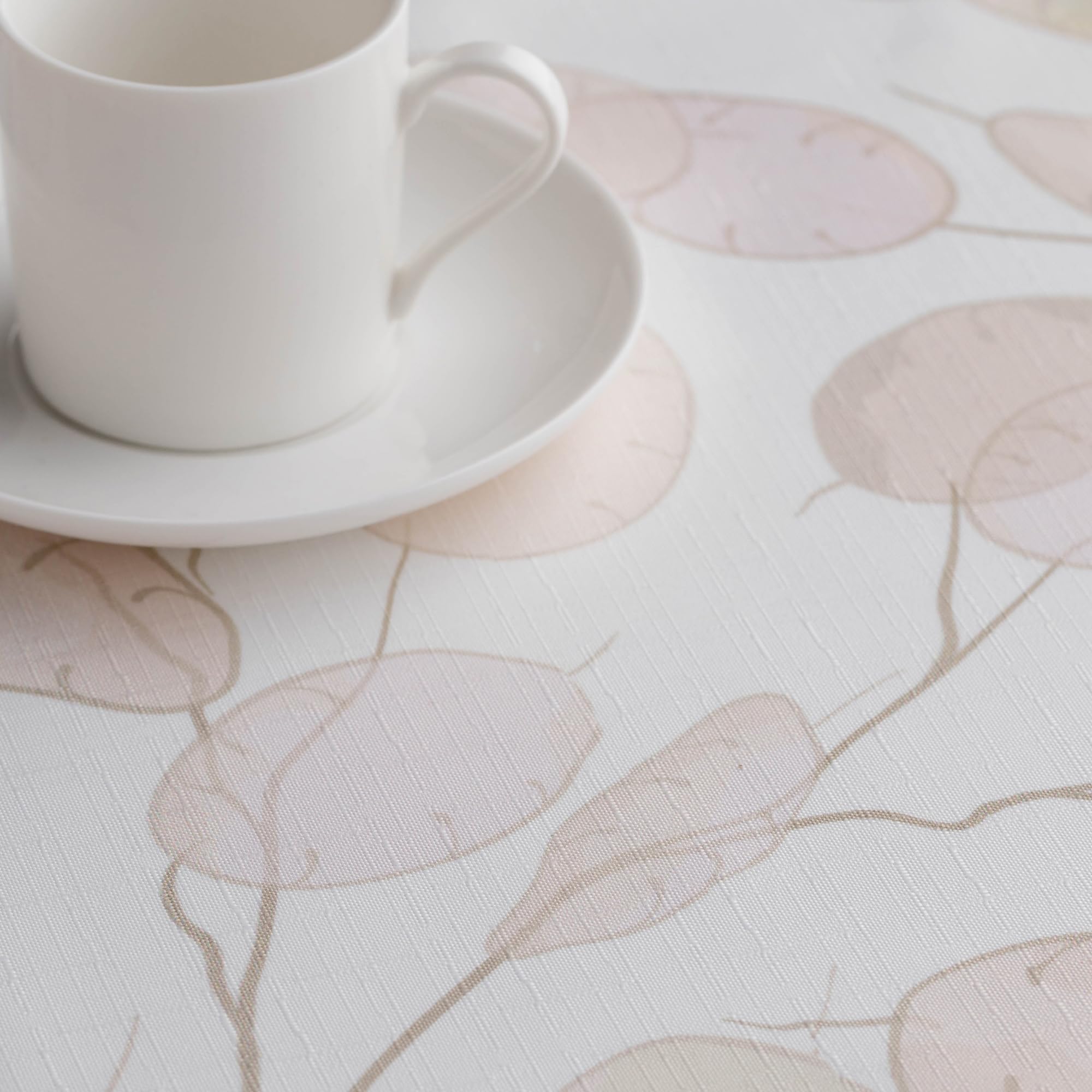 Tovaglia ESSEX Stems 110x160 Cm - Motivo Foglie Moderno, Beige, Lavabile In Lavatrice