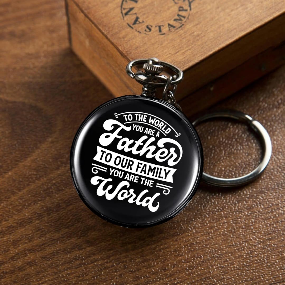 Classic Black Pocket-Watch Keychain – Timeless Gift for Father, Unique Birthday Keychain Gift for Dad, Sentimental Keyring for Father’s Day-image-27