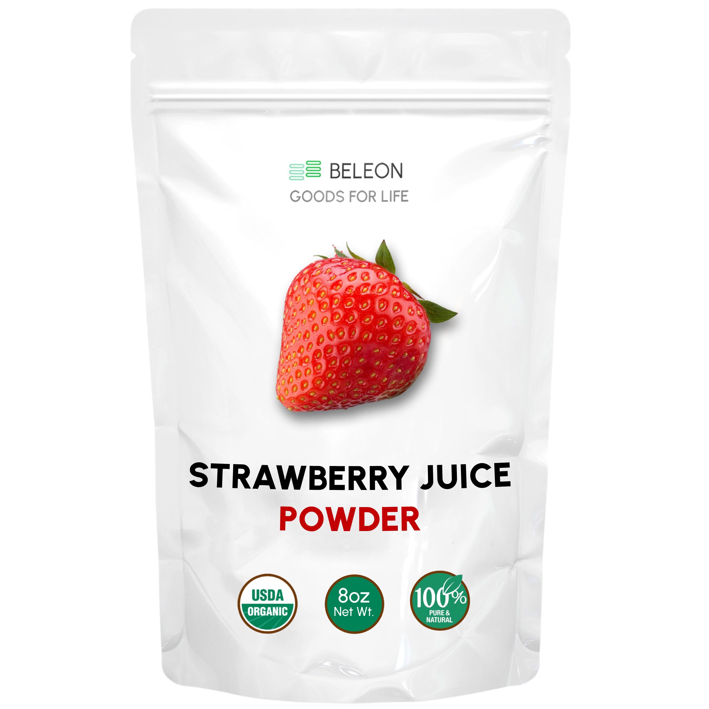 Strawberry Powder - Pure All Natural Powder for Baking, Smoothie, Cooking, 8 oz