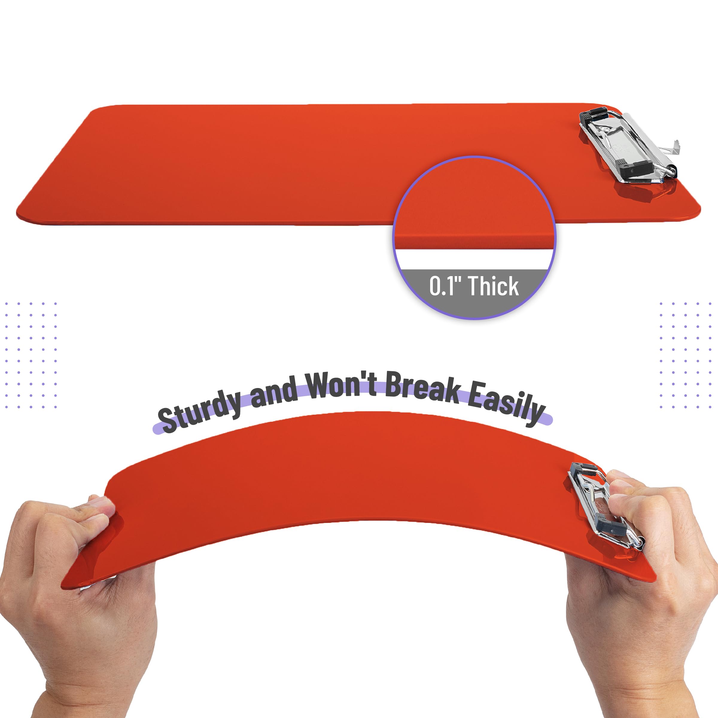 Mr. Pen- Plastic Clipboard, 12.5" x 9", 2 Pack, Red, for Kids & Adults, Clip Board, Teacher, Cute - Image 4