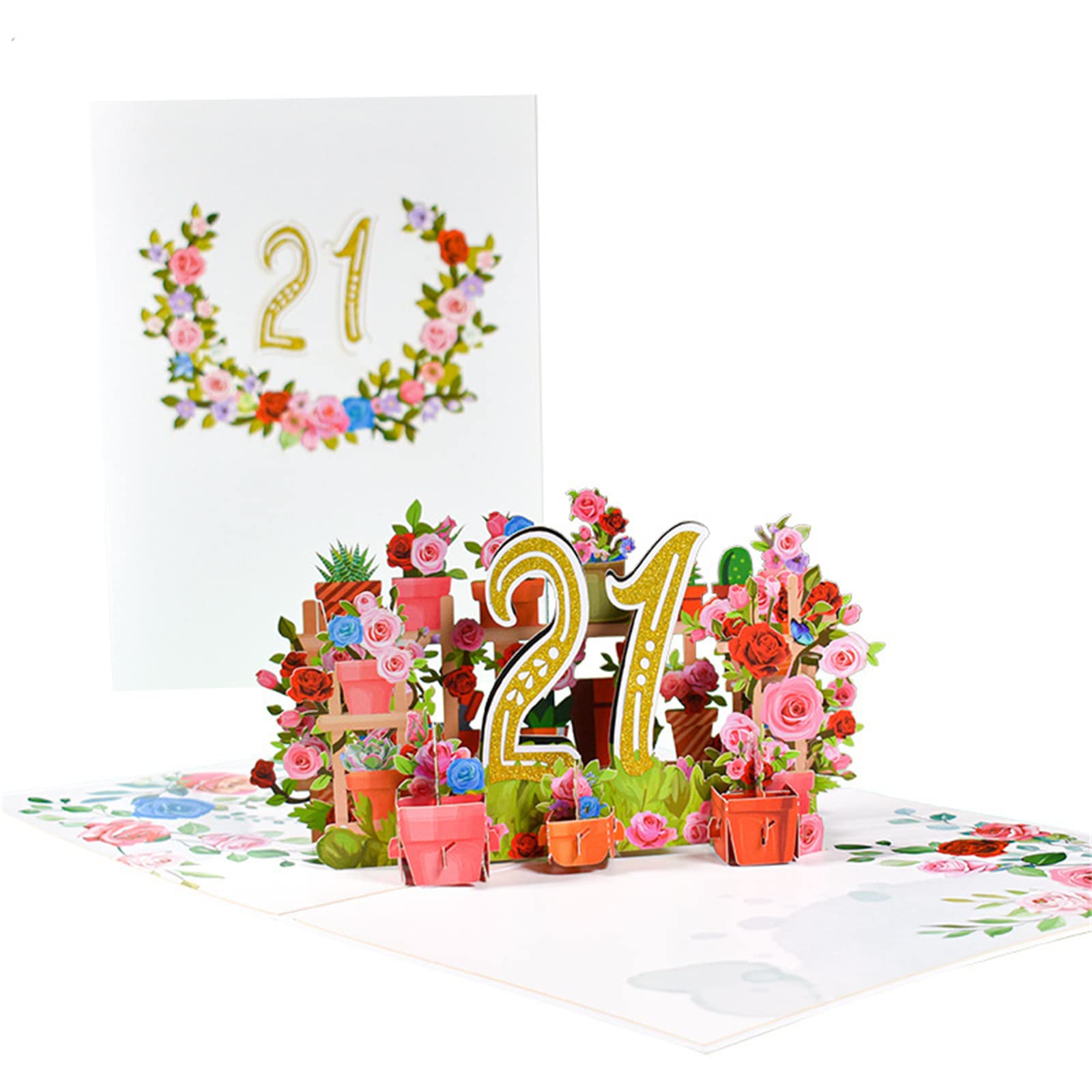 Elnwnnkc 3D Flower Anniversary Card Set with Envelope Kit Blessing Message Card for Working Anniversary Memorial Cards Cards for Wife