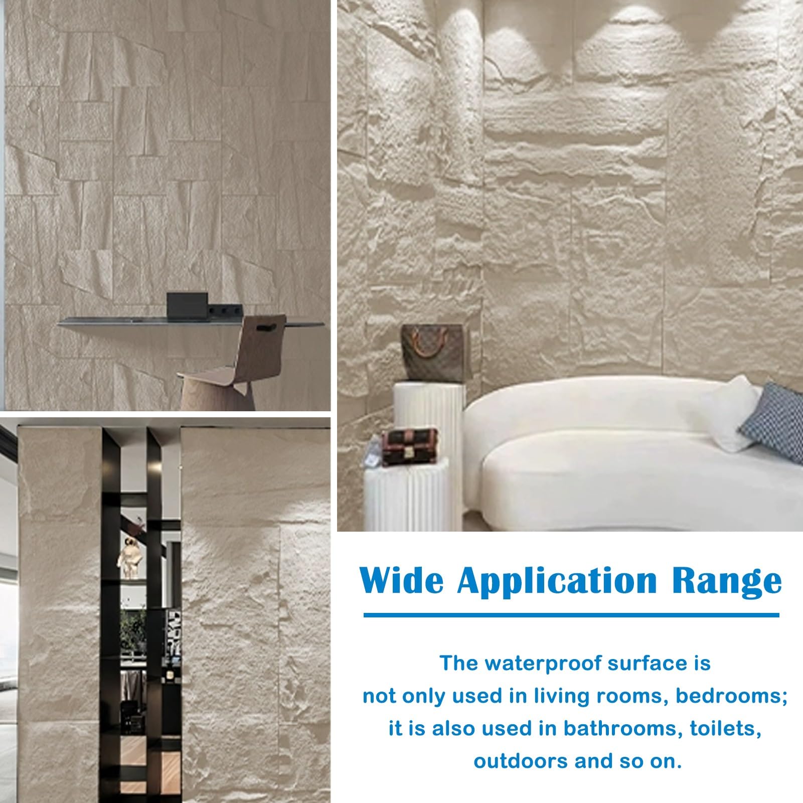 Paneles de Pared de imitación Piedra, Revestimiento de Pared de Piedra 3D, Impermeables, para Interiores y Exteriores, Paneles Decorativos de Piedra a