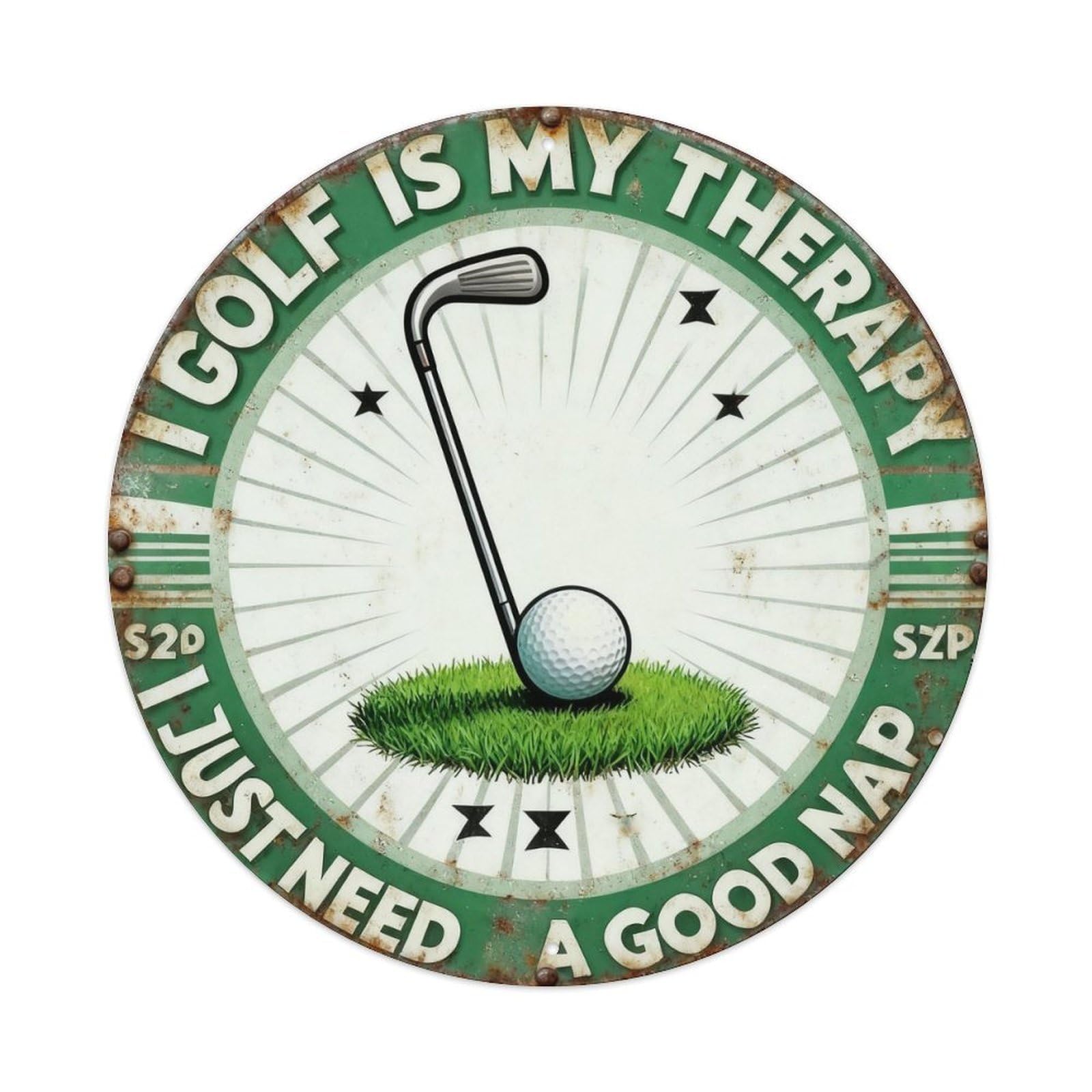 Vintage Golf Therapy Metal Tin Sign Plaque