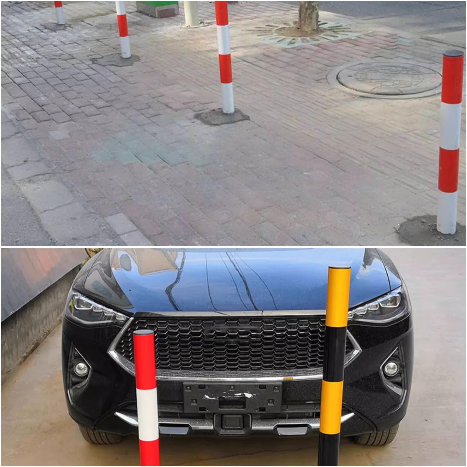 Słupki Drogowe 100 Cm 120 Cm, 3 Szt, z Odblaskową Folią o Wysokiej Jasności, do Parkingów, Robót Budowlanych i Kontroli Ruchu Drogowego(Yellow,11x120cm/4x47in)
