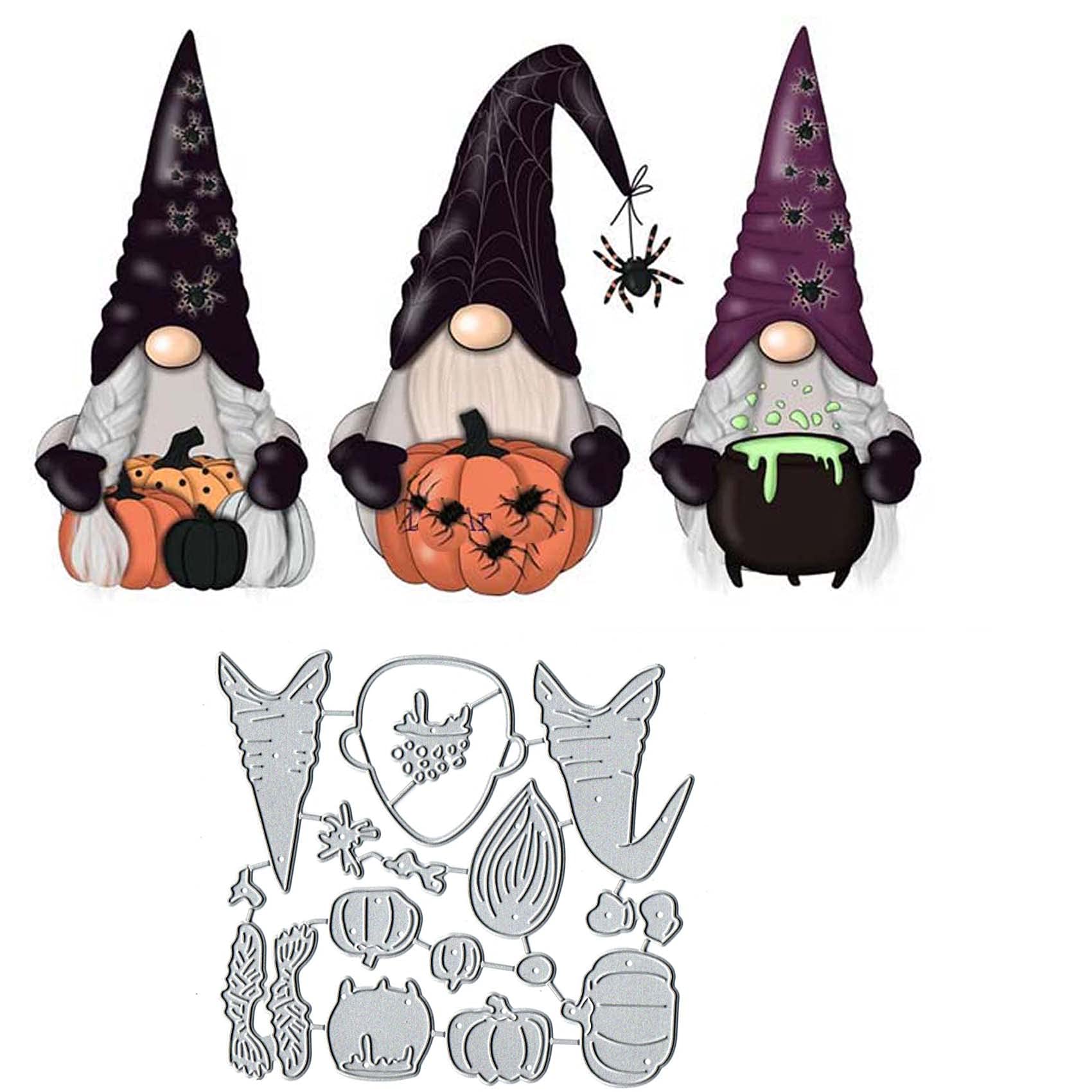 3pcs Halloween Pumpkin Metal Die Cuts,Halloween Spider Ghost Santa Christmas Card Cutting Dies Cut Stencils DIY Scrapbooking Album Decorative Embossing Paper Dies Festival Card Making