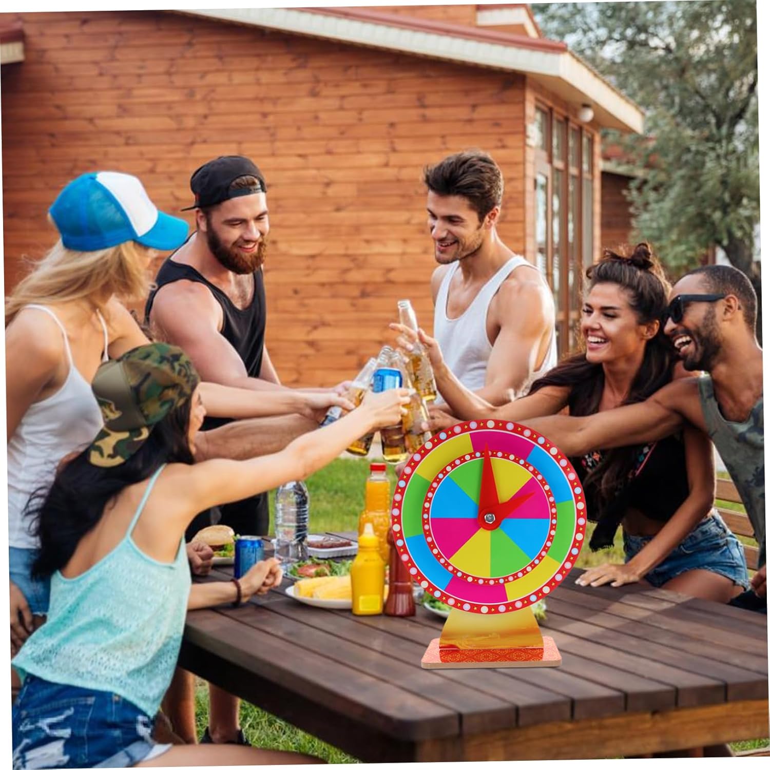 Prize Wheel Tabletop Roulette Wheel for Parties Interactive Game Prize Turntable for Family Gatherings and Events Compact and Portable