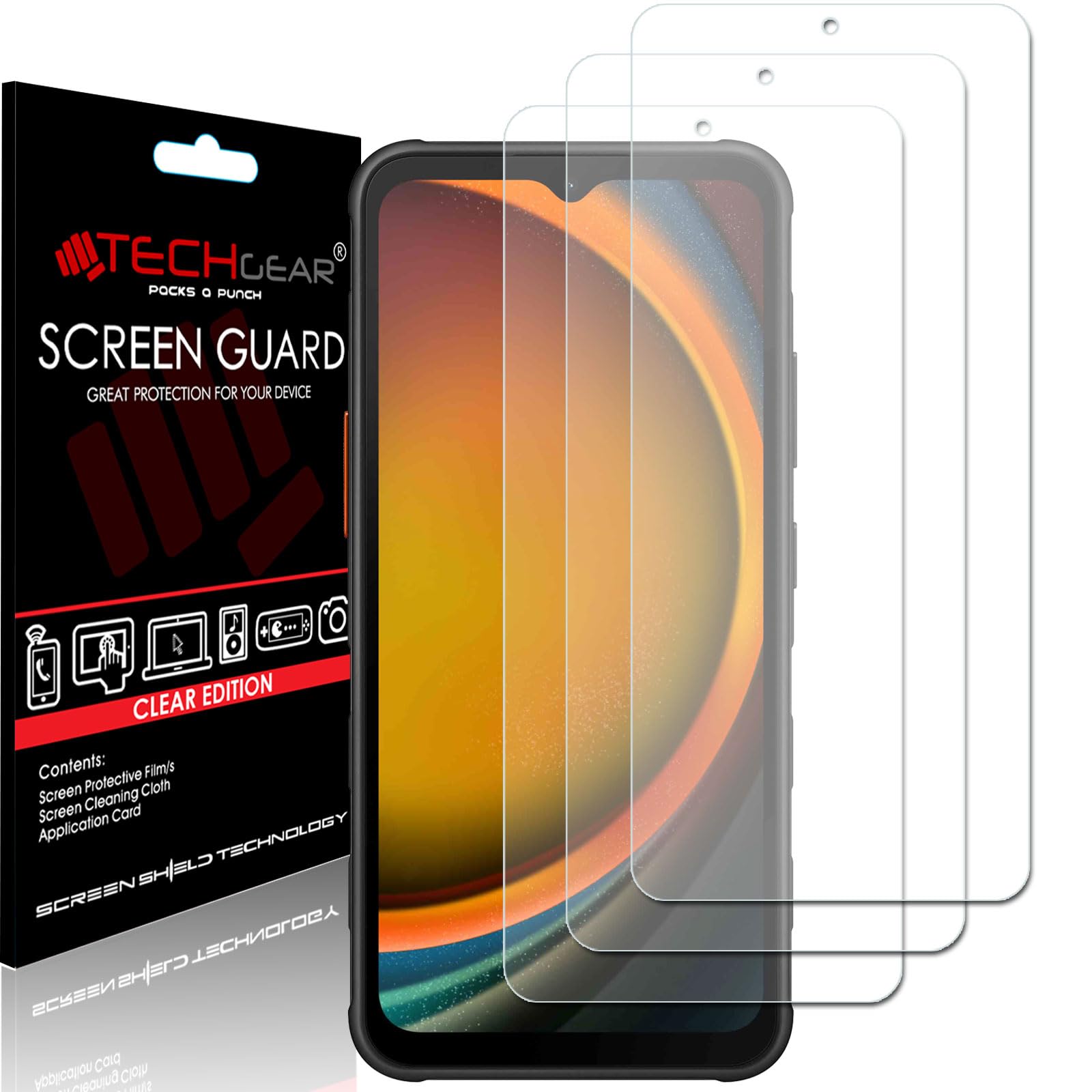 TECHGEAR 3 x Screen Protectors Compatible with Samsung Galaxy XCover 7 Clear