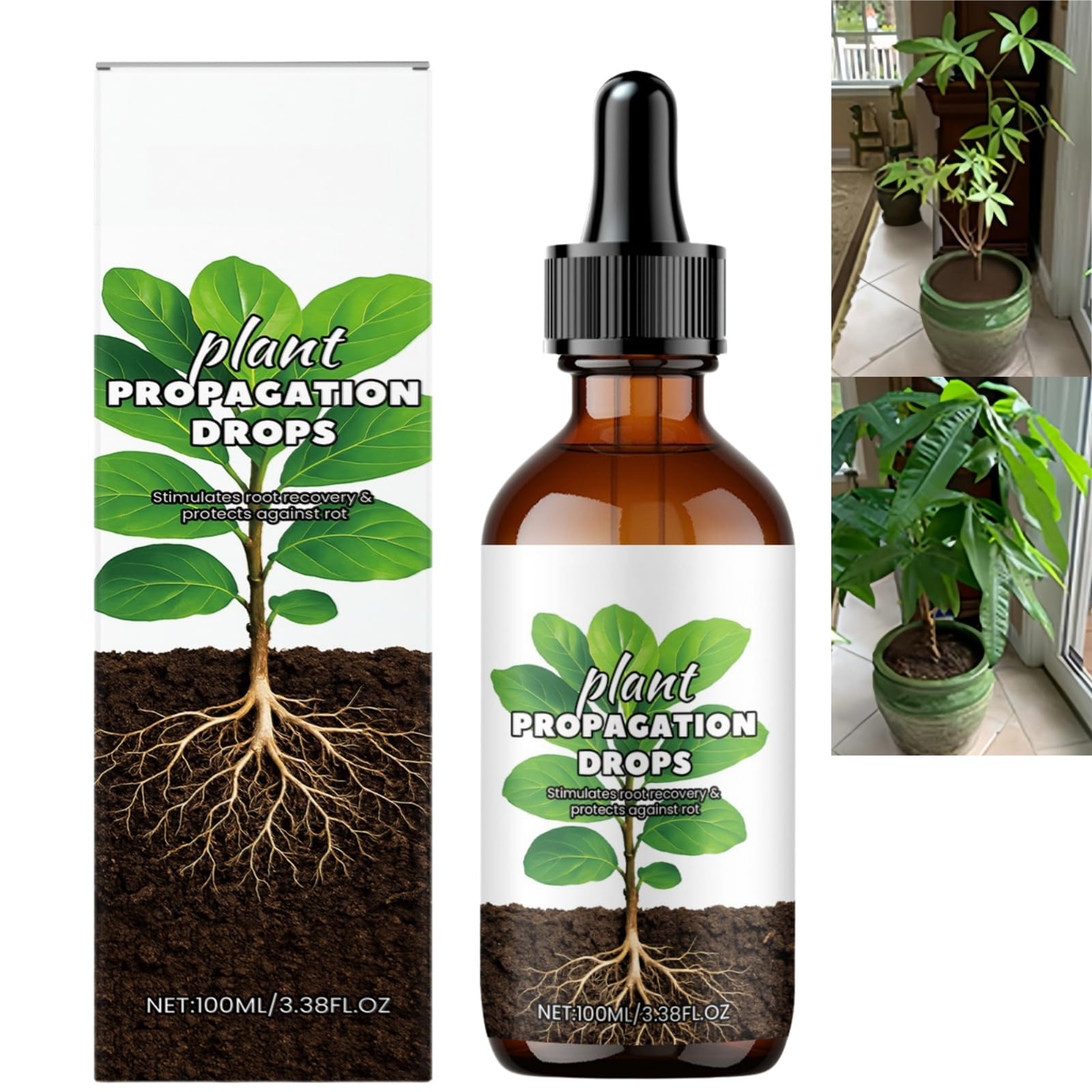 100ml Root Stimulator for Plants,Fast&Effective Plant Growth Enhancer,Rooting Compound for Cuttings&Cloning Paste,Plant Booster Drops for Plants in Water,Promotes Vigorous Root Growth,Easy to Use