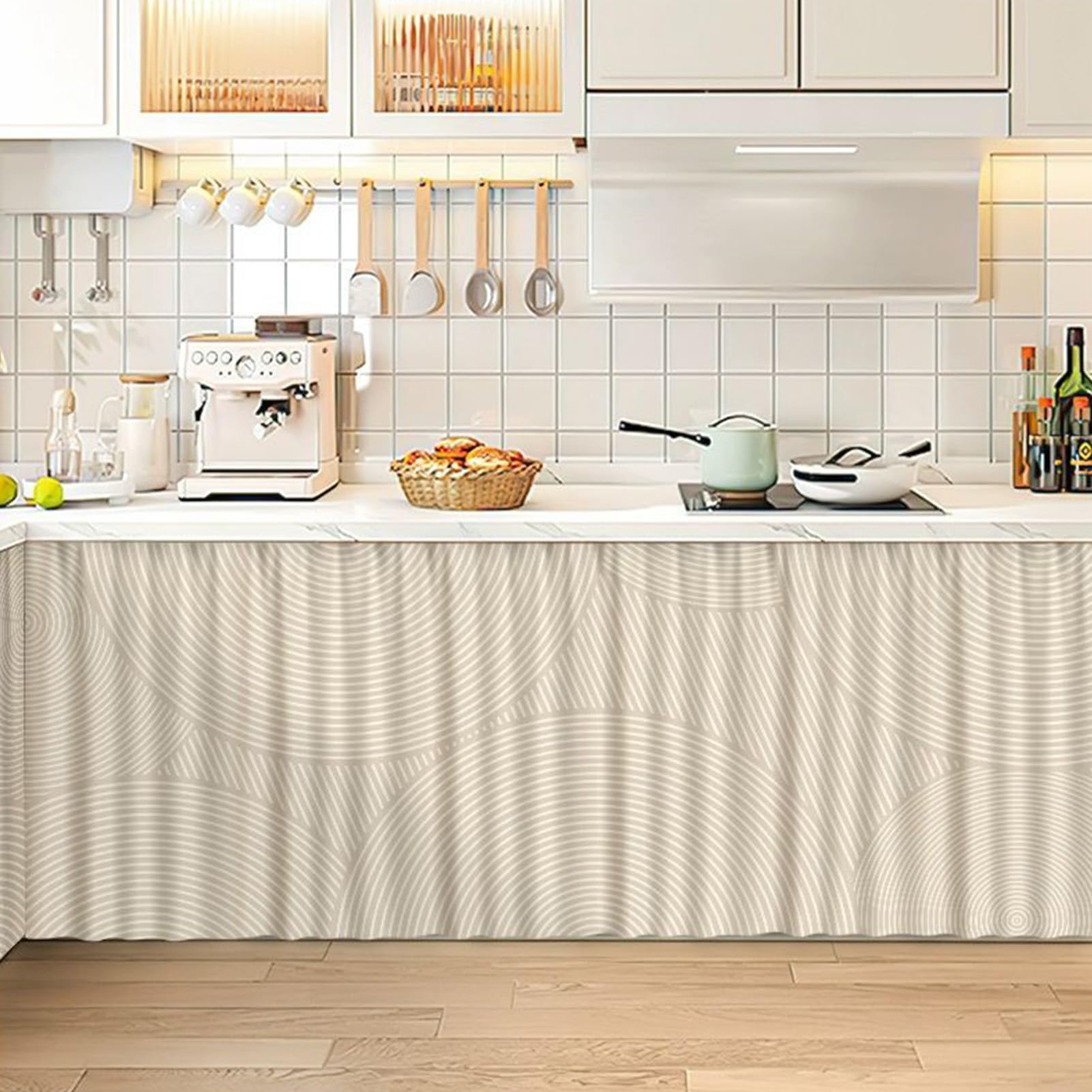 WIQUYBML Striped Sink Skirt for Bathroom & Kitchen 70cm x 100cm Stylish Cabinet Cover Classroom Home Decor UnderSink Privacy Drape Functional Elegant Design