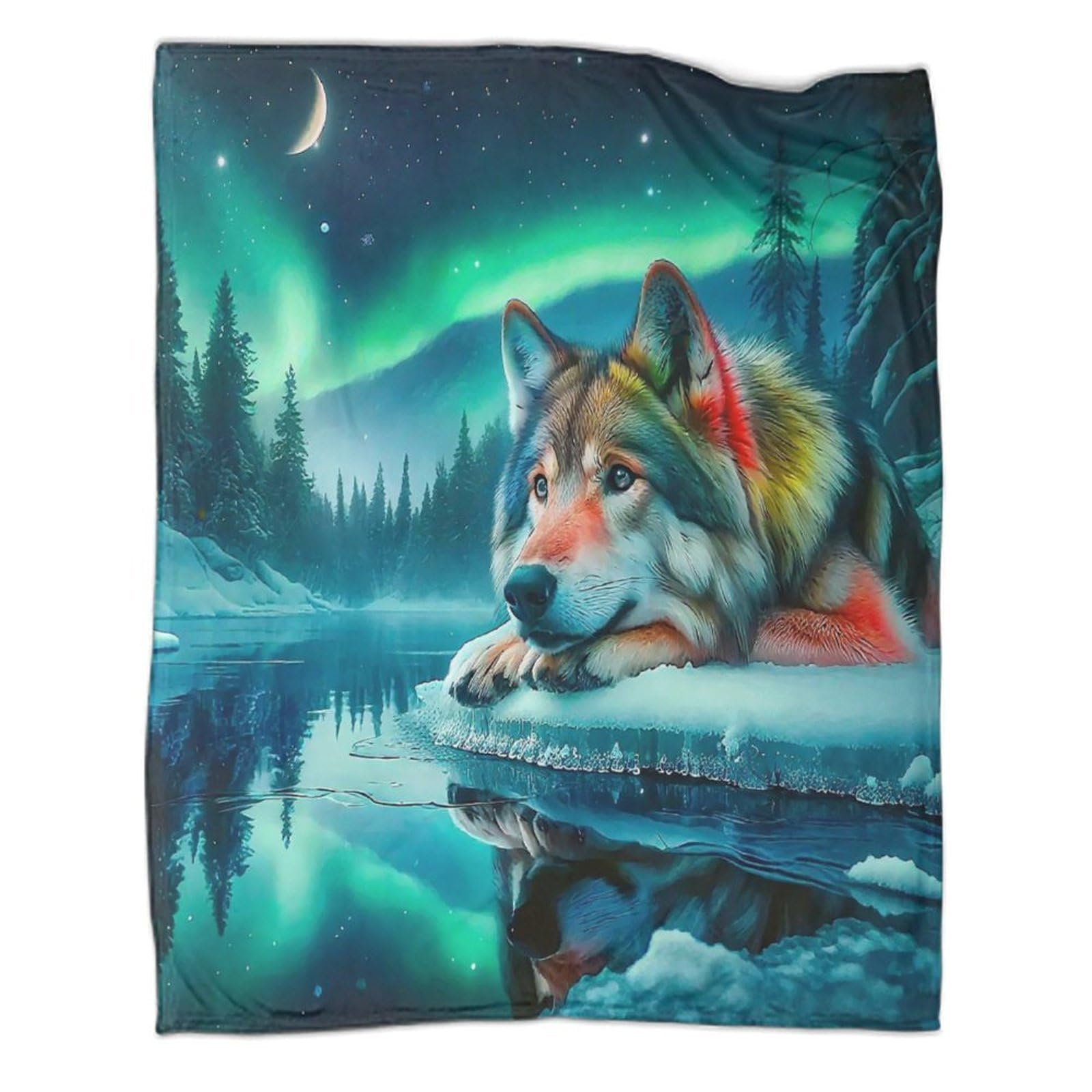 Couverture 3D loup en flanelle de qualité supérieure chaude toutes saisons