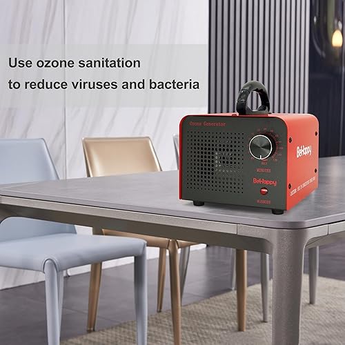 Miniatura 5 de BeHappy Generador de ozono 10,000mg/h, removedor industrial del olor de la máquina del ozono para el sitio, hogar