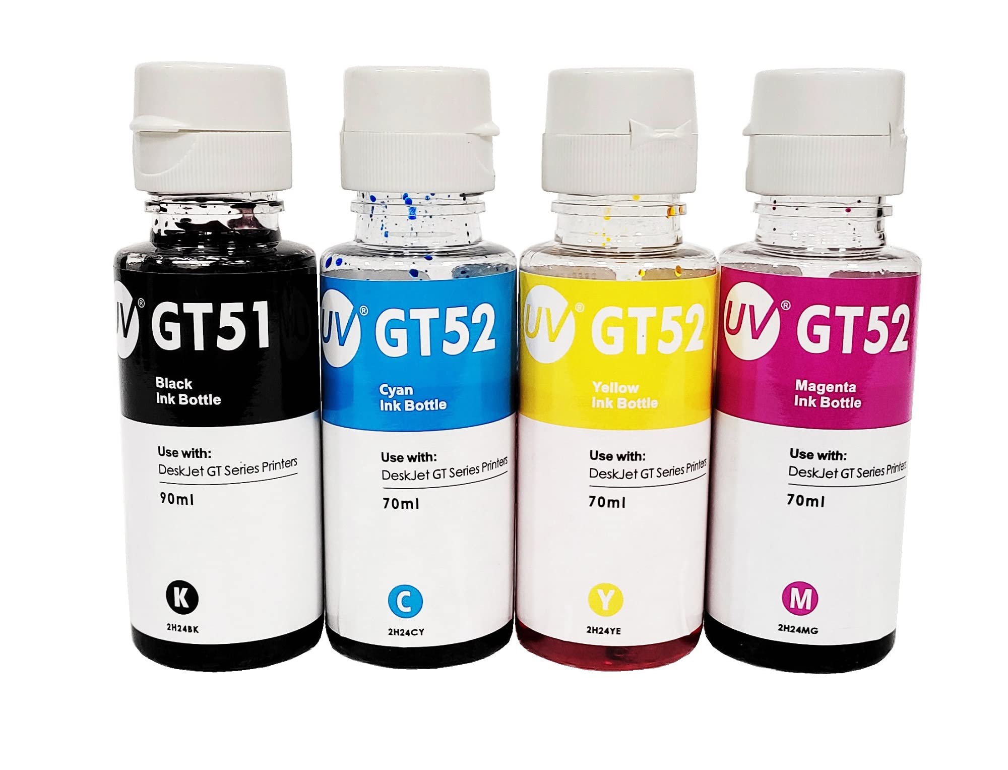 UV INFOTECH Refill Ink Compatible for HP GT51/52 Used with HP 5810/HP 5820 Printers Multi Color Ink Bottles