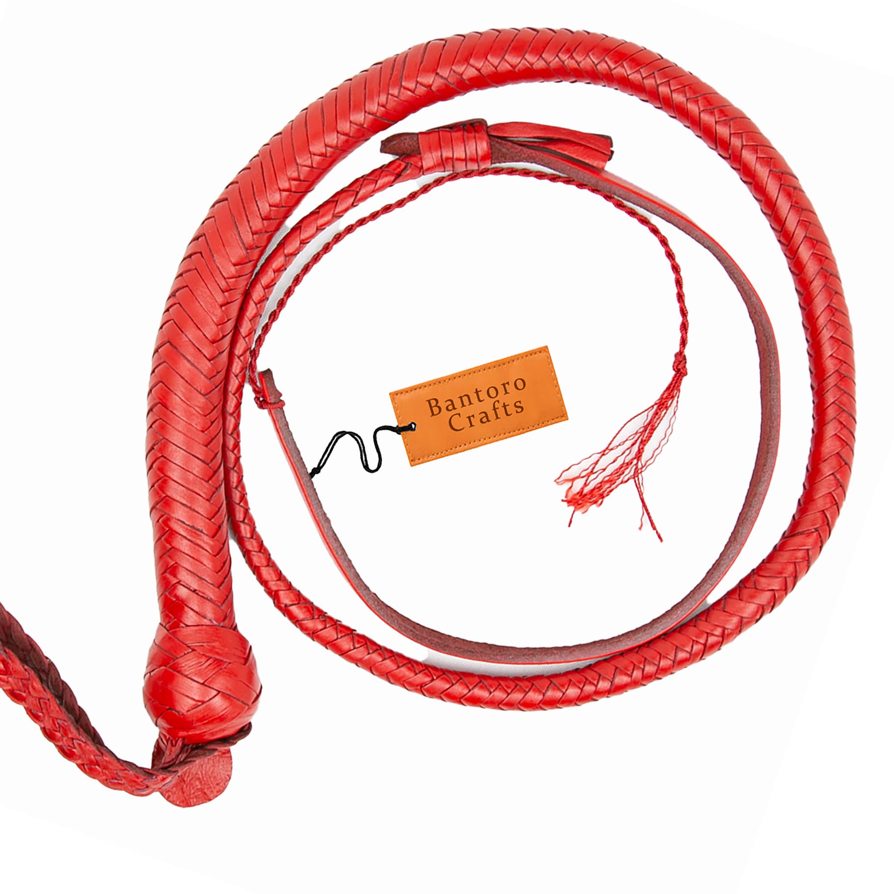 Rosso 3 Piedi / 0,90 Metri Snake Whip Shot Caricato/Forte Cracking in Pelle Bullwhip 16 trecce Intrecciate