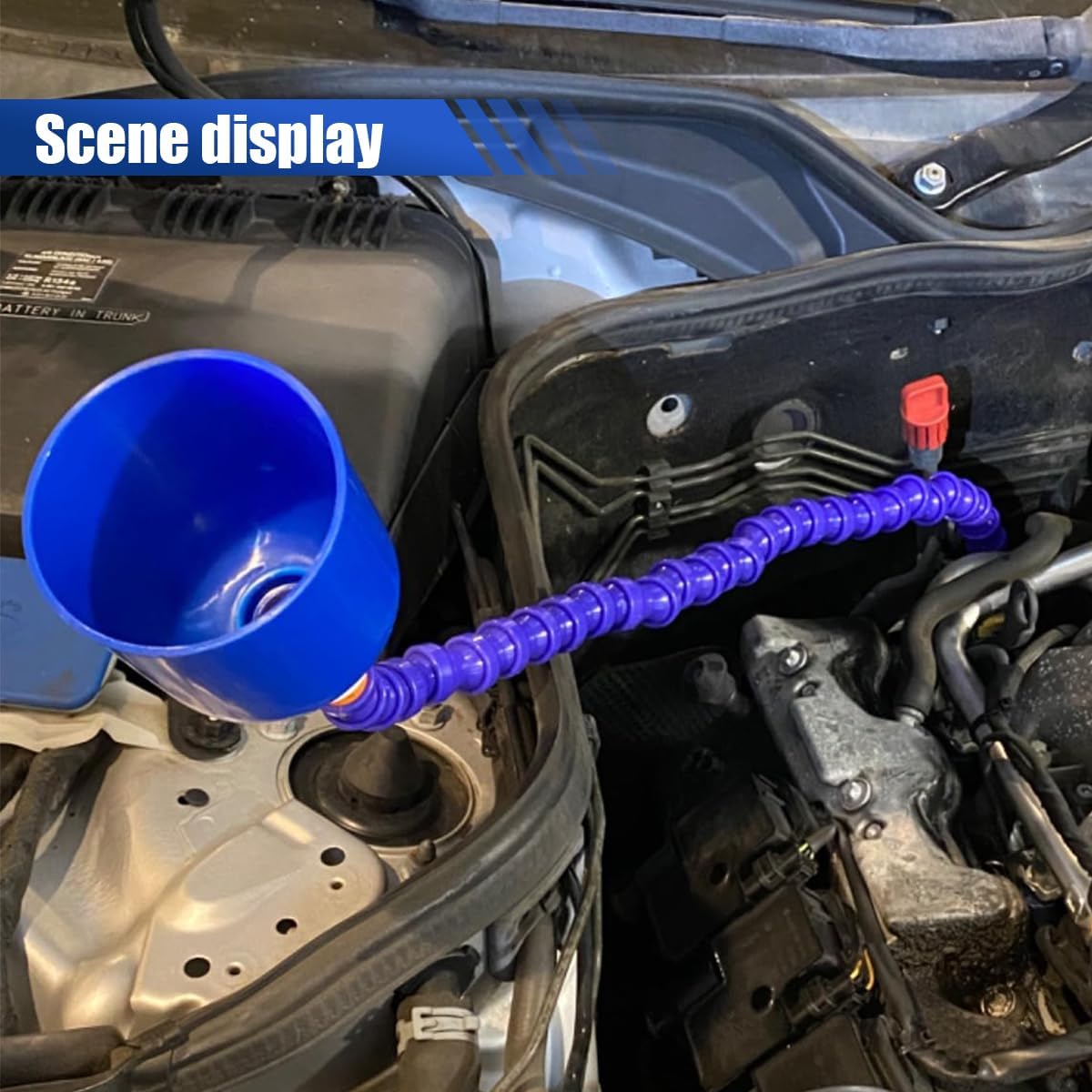 25.6" Bendable Transmission Funnel for Oil Change- Wide Mouth Flexible Tube Plastic Funnel- Long Neck Oil Funnels with Adjustable Pipe Hose for Automotive Use/Fuel Gas Transmission (25.6 Inch)