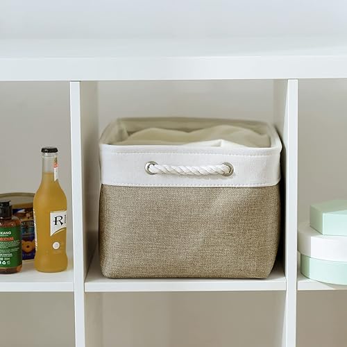 Miniatura 2 de TheWarmHome Storage Basket for Organizing - 16x12x8 inch Large 3 Pack Collapsible Storage Bin for Shelves with Handles, Fabric Storage Cubes for