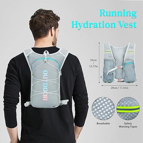Miniatura 2 de Mochila de hidratación con bolsa de agua de 2 L, mochila de botella de agua para mujeres y hombres, mochila de agua ultraligera de 5 onzas para