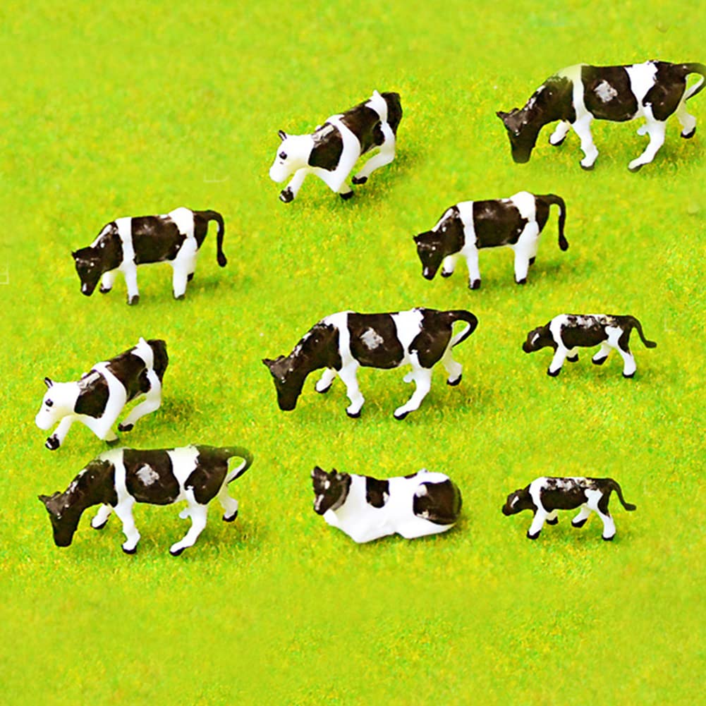 30 Pièces Modèles d'Animaux de Ferme Peints DIY pour Maquette de Chemin de Fer à l'Échelle 1:87 HO Modèles de Vaches