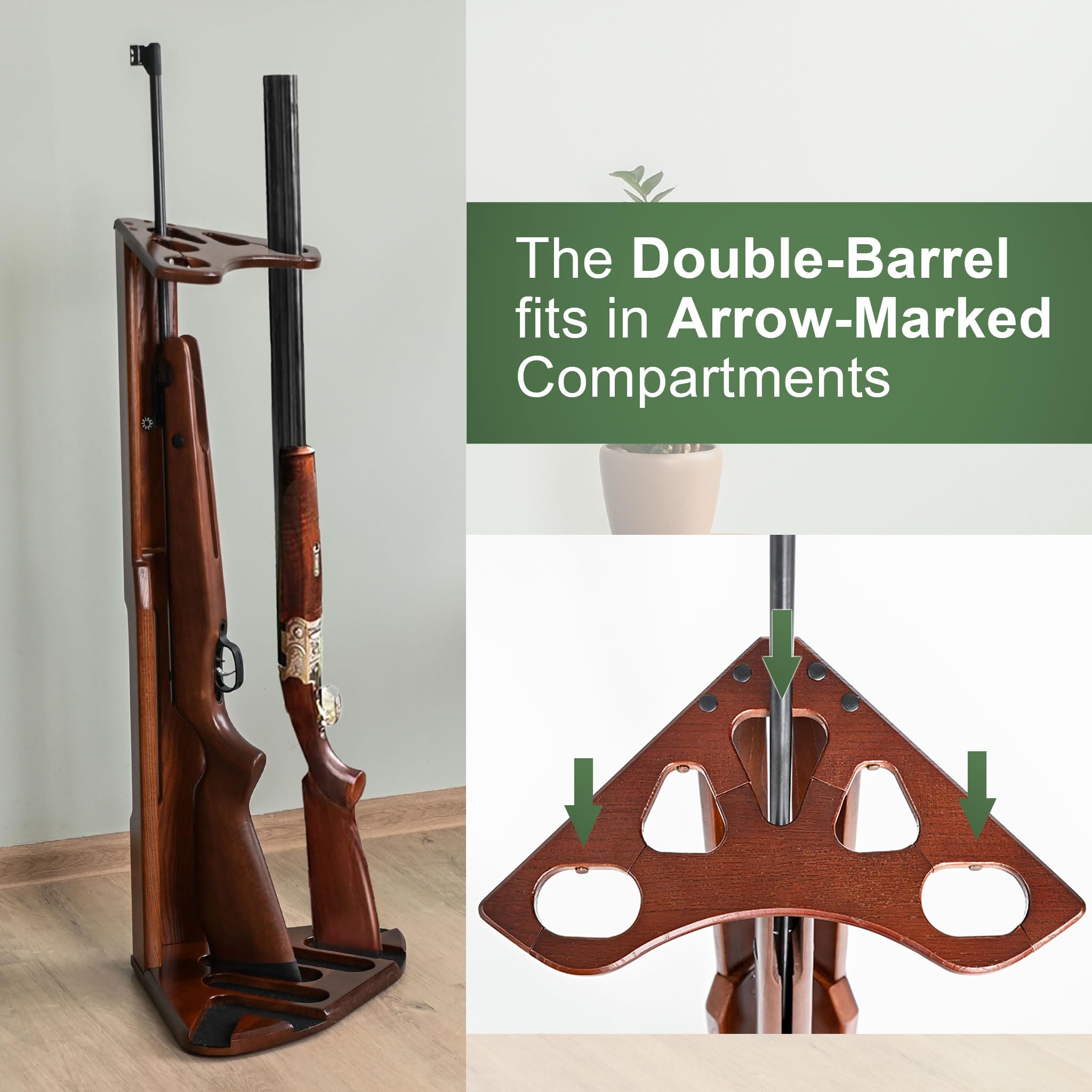 Snapklik.com : TESLYAR Wood Gun Rack Stand For Up To 5 Rifles - Rifle ...