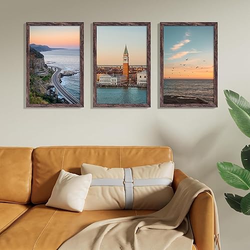 Vista 365 de Vittanly - Juego de 9 portarretratos, plexiglás resistente a rupturas, exhibe fotos de 12 x 12 pulgadas o, con paspartú, de 8 x 8 pulgadas, marcos