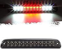 Vista 1 de Partsam Luz de freno trasera alta de montaje tercera con 12 LED rojos/blancos, lente ahumado, carcasa cromada, lámpara de carga impermeable